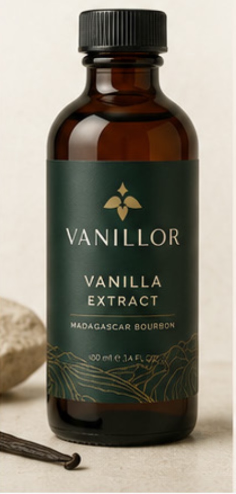 Vanillor vanilla extract amber bottle